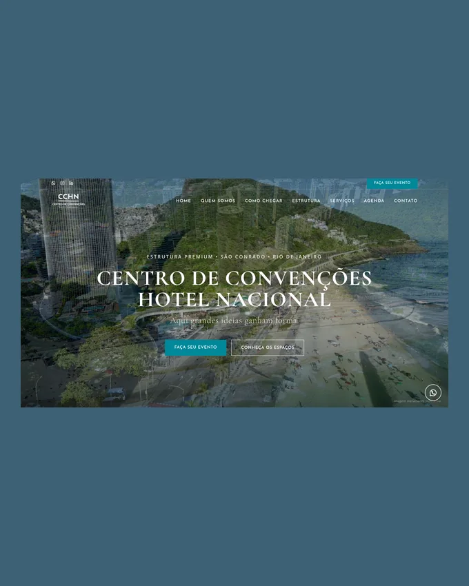 Site institucional desenvolvido para um centro de convenções